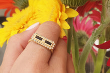 Load image into Gallery viewer, Unique Rectangle Sapphire Engagement Ring