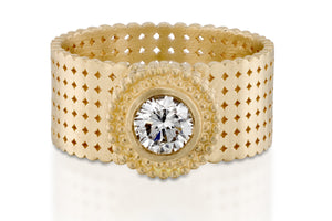 18k gold Diamond Solitaire Wide Ring