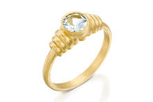 Load image into Gallery viewer, Gold Stack Aquamarine Engagement Ring