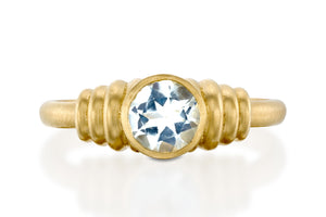 Gold Stack Aquamarine Engagement Ring