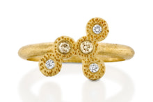 Load image into Gallery viewer, 18K Gold unique Weding Ring diamonds