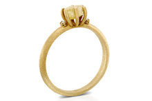Load image into Gallery viewer, 18k gold raw Diamond Engagement Ring