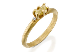 18k gold raw Diamond Engagement Ring