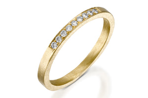 Unique Gold Wedding Ring Set with sapphire & diamond