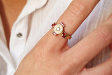 Load image into Gallery viewer, 18k Engagement Ring set with Ruby &amp; Diamond