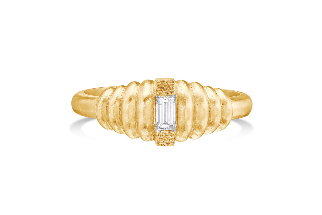 Alternative White  Diamond Baguette Engagement Ring