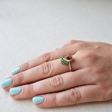 Load image into Gallery viewer, Tourmaline Emerald Engagement Ring