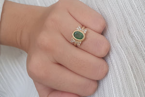 SUNDANCE EXCLUSIVE Cluster Emerald Diamond Engagement Ring