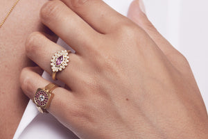 Pink Sapphire Marquise Ring 18k Gold